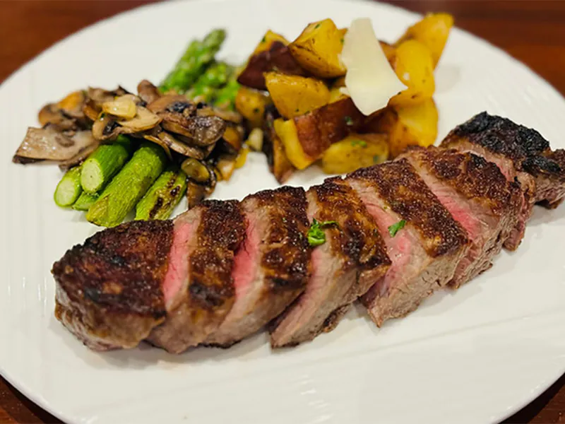 Grilled steak with veggies at AJ Hibachi Steakhouse, an Asian Restaurant in Cheshire