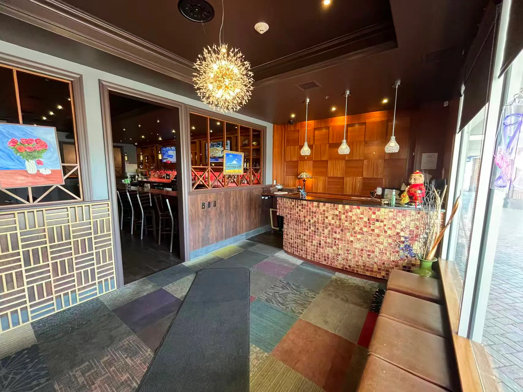 Restaurant entrance & reception at AJ Hibachi Steakhouse, an Asian Restaurant in Cheshire